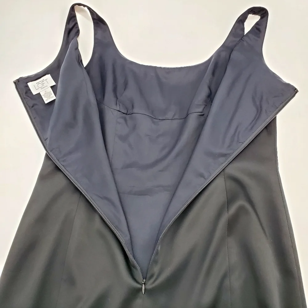 Ann Taylor Loft Black Satin Sheath Dress - Picture 6 of 9